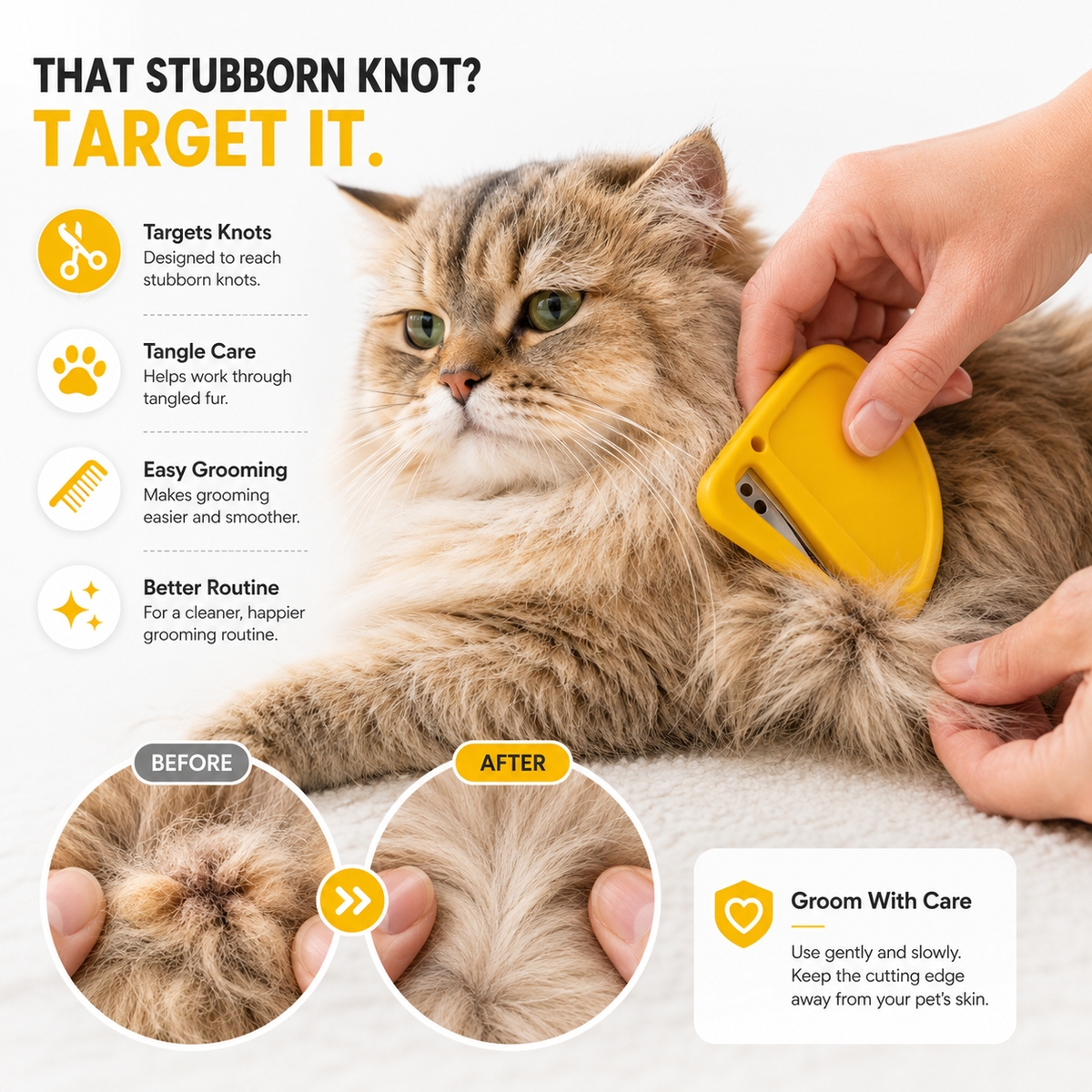 Nexora™ KnotEase Pet Knot Cutter — Professional Knot & Mat Remover For Cats & Dogs