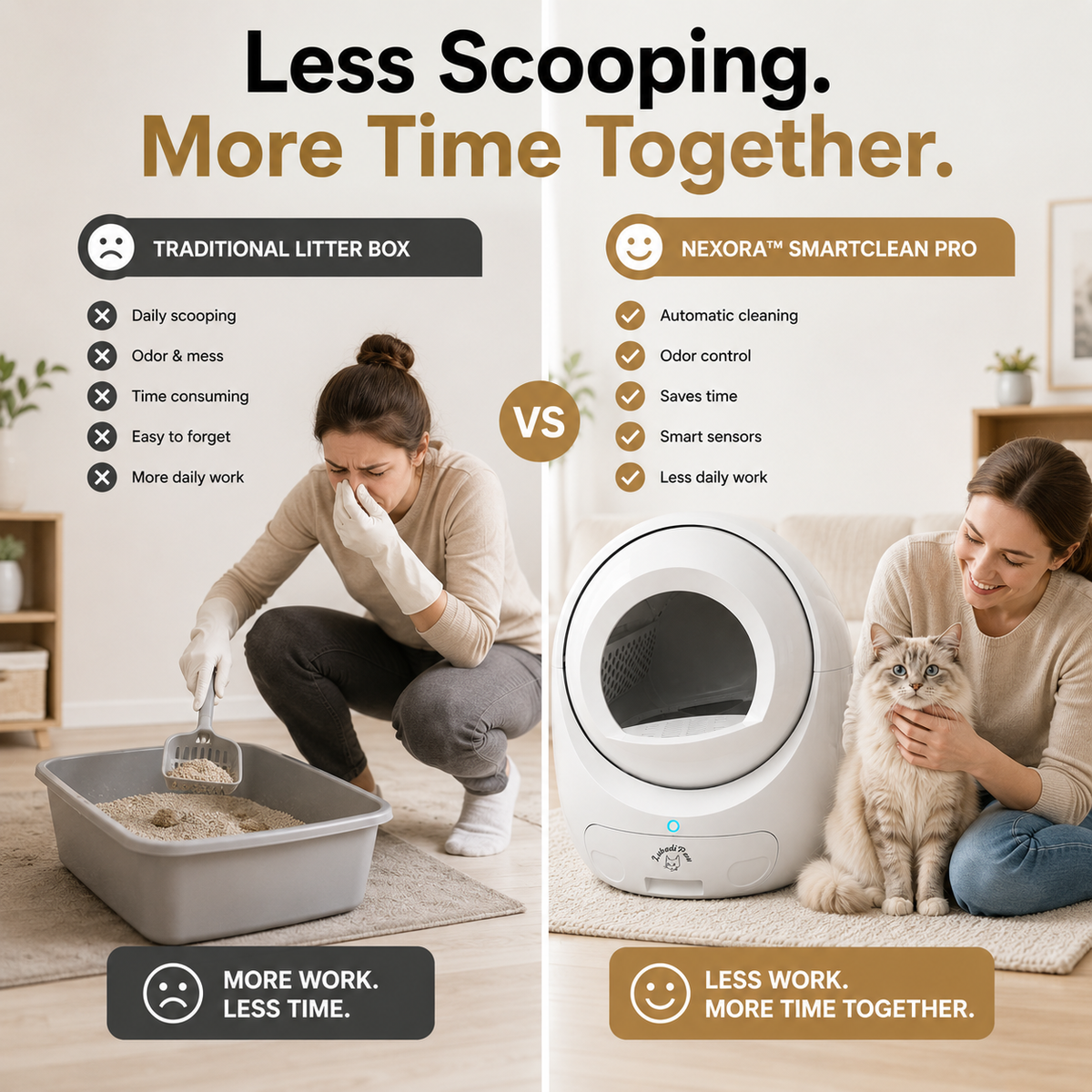 Nexora™ SmartClean Pro — Smart Automatic Self-Cleaning Cat Litter Box With Wi-Fi App Control
