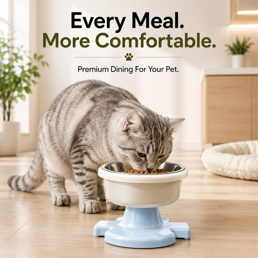 Nexora™ SnapLift Steel Bowl — Elevated Stainless Steel Feeding Bowl For Pets