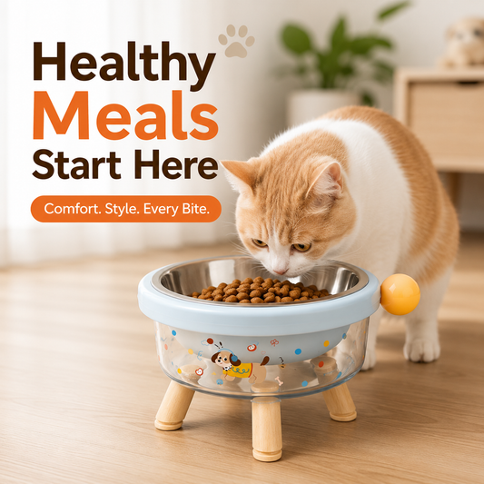 Nexora™ ClearPaw Elevated Stainless Steel Pet Bowl — Transparent Raised Feeding Bowl for Cats & Small Dogs