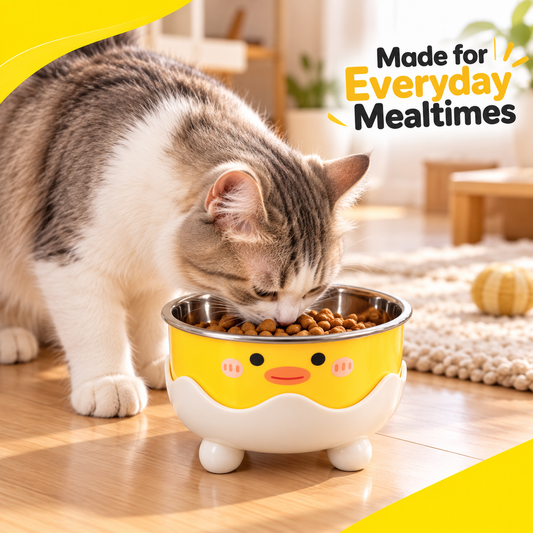 Nexora™ Cute Elevated Stainless Steel Pet Bowl