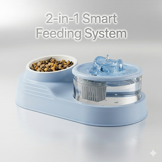 Nexora™ 2-in-1 Smart Pet Feeder & Water Fountain – Ultra Quiet & Filtered