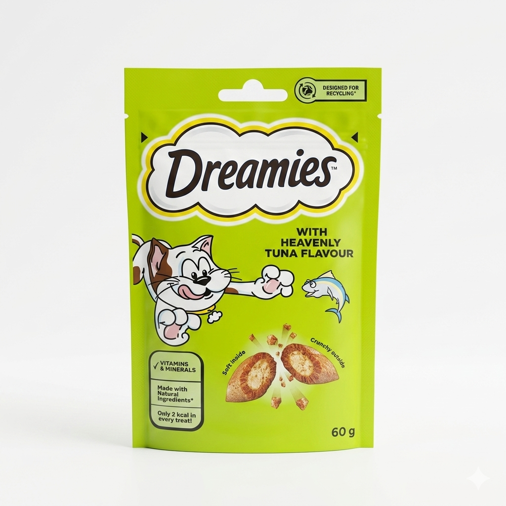 Nexora™ Dreamies Crunchy Cream-Filled Cat Treats – Premium Imported Snack (Chicken & Tuna)