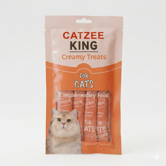 Nexora™ Catzee King Creamy Lickable Treats – Premium Cat Snacks (3 Flavours)