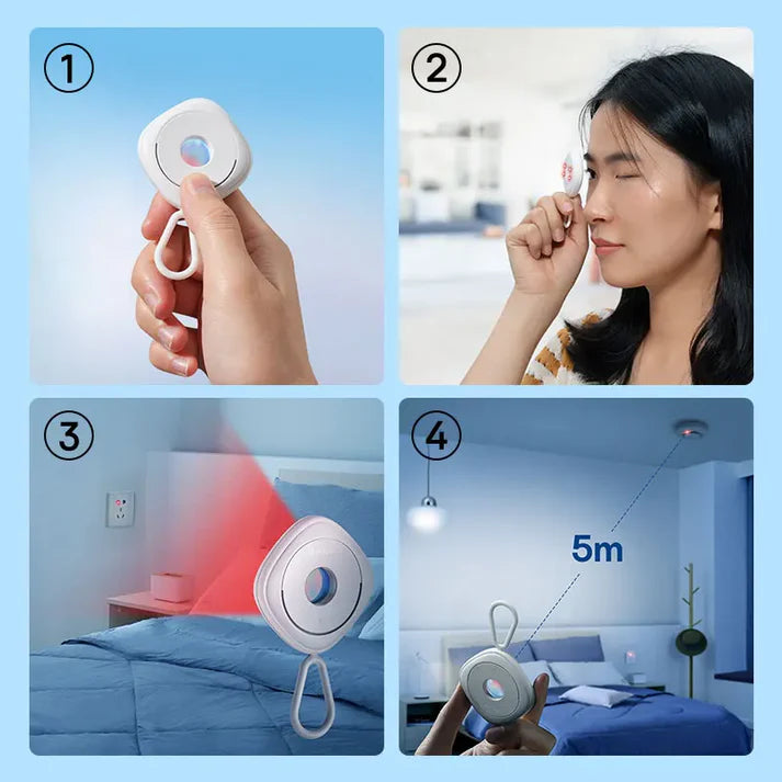 Portable anti-lost tracker showing alarm and alert function in use.