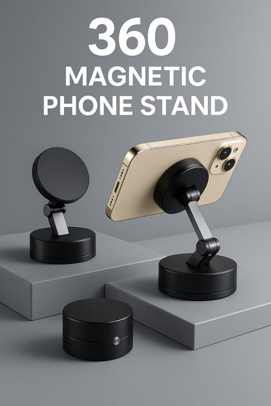 Nexora 360-degree magnetic phone stand for hands-free smartphone use.