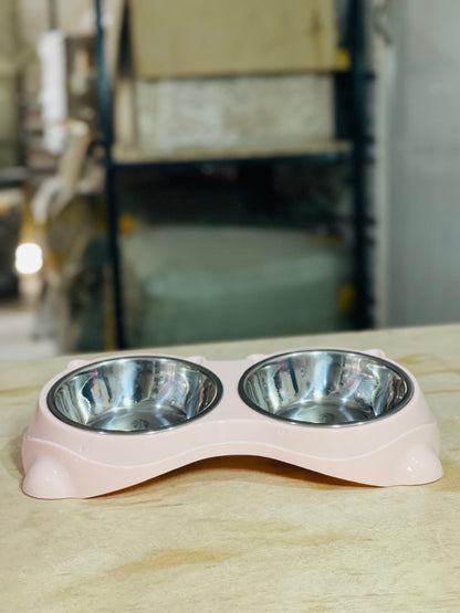 Nexora™ DuoFeast Bowl — Dual Stainless Steel Pet Feeding Station