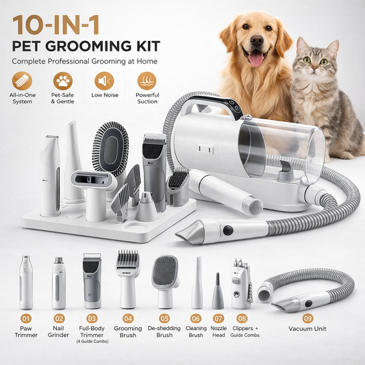 Nexora™ 10‑in‑1 Professional Pet Grooming Kit