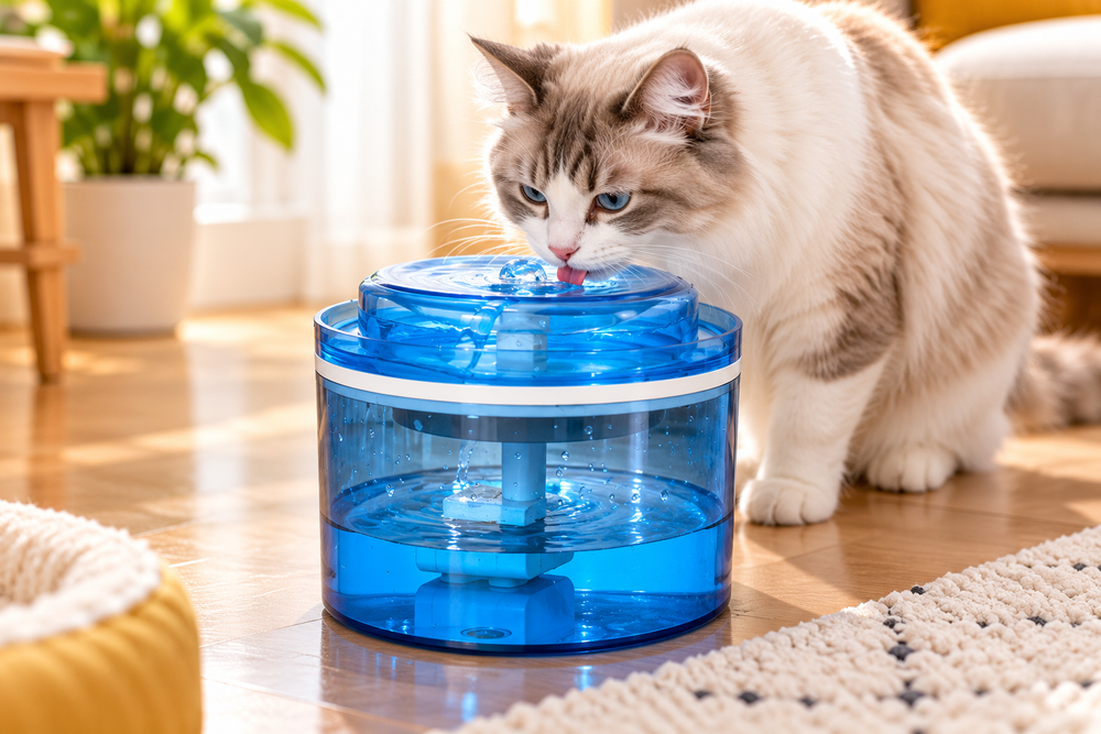 Nexora AquaFlow Elite transparent blue fountain