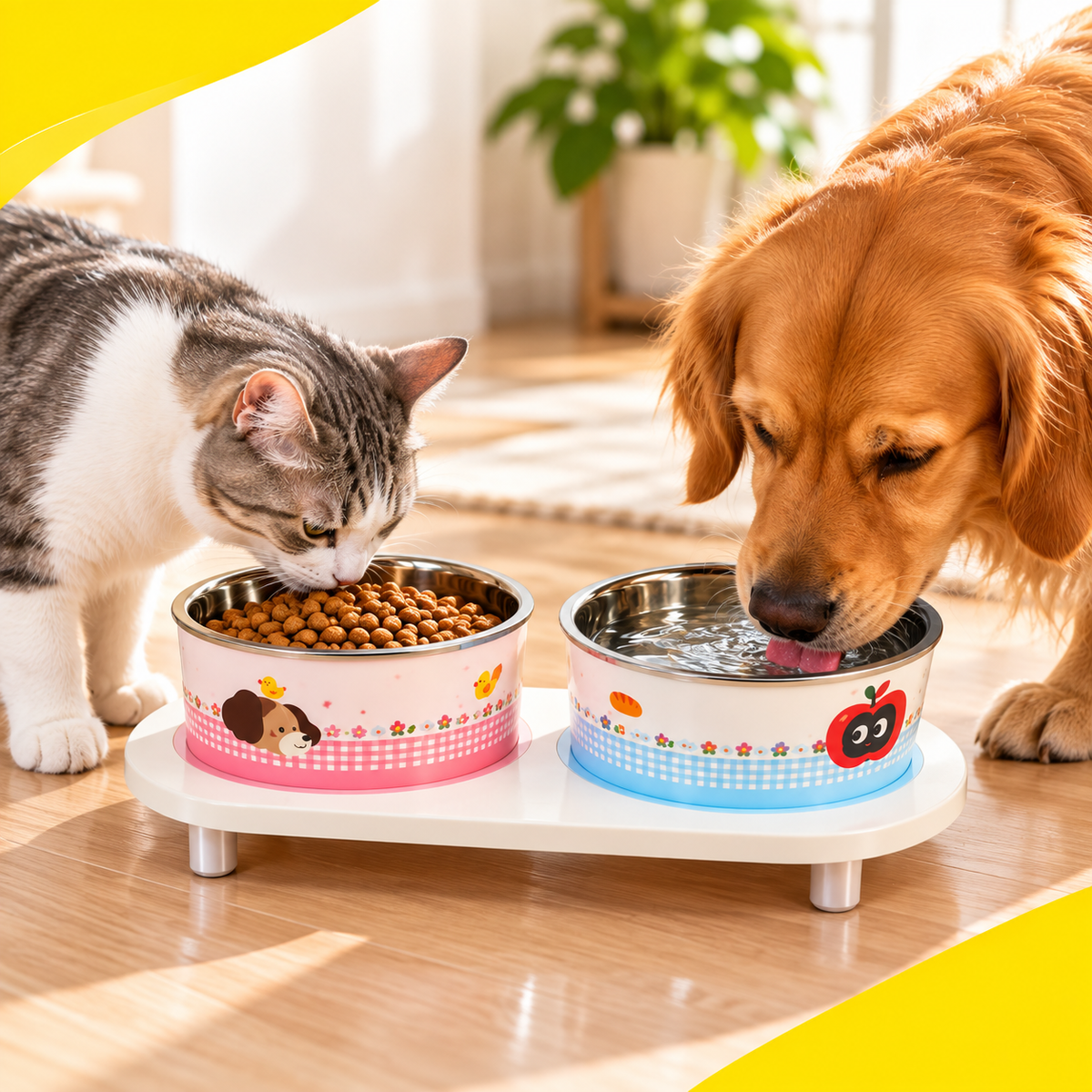 Nexora™ Dual Stainless Steel Pet Feeding Bowl