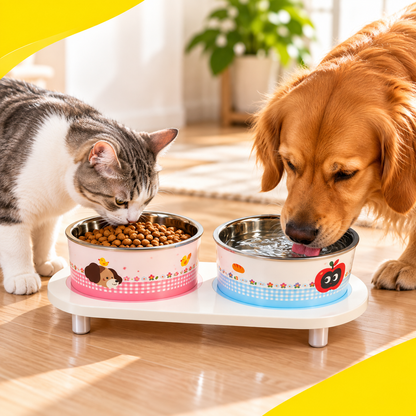 Nexora™ Dual Stainless Steel Pet Feeding Bowl
