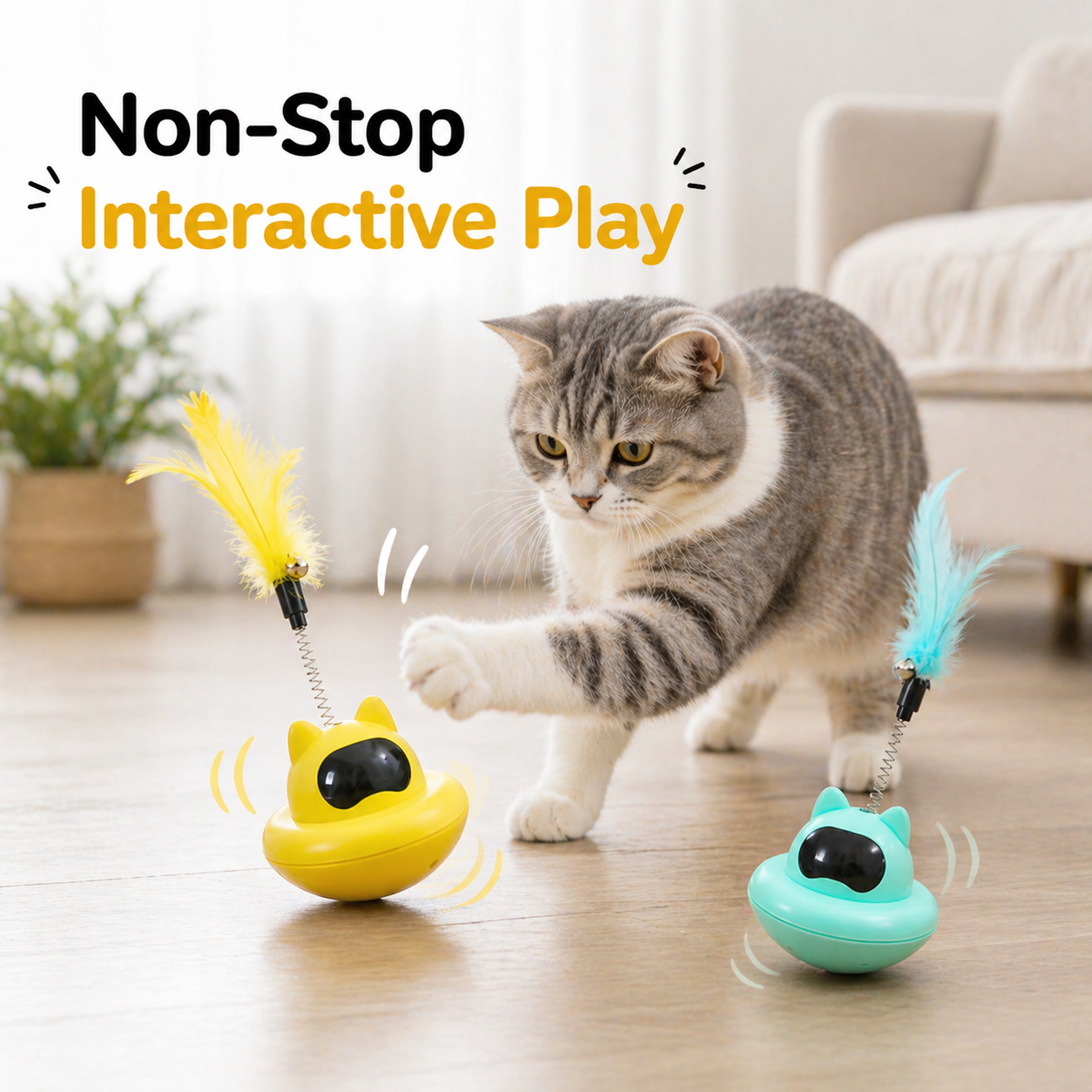 Nexora™ UFO Tumbler Toy — Smart Self-Balancing Pet Teaser