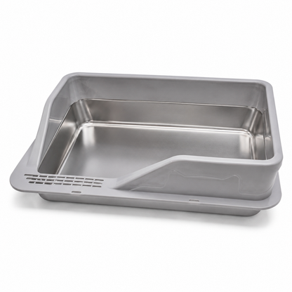Nexora™ XL Stainless Steel Cat Litter Tray — 60×40×23 cm Premium Litter Box For Cats