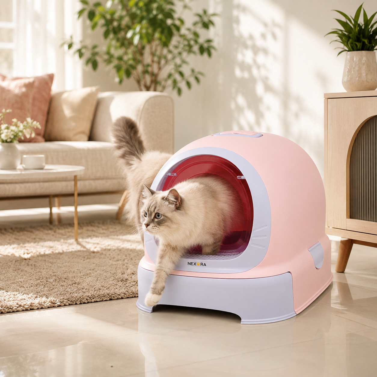 Nexora™ CleanSpace Pro — Premium Enclosed Cat Litter Box With Movable Waste Tray, Scoop & Waste Bags