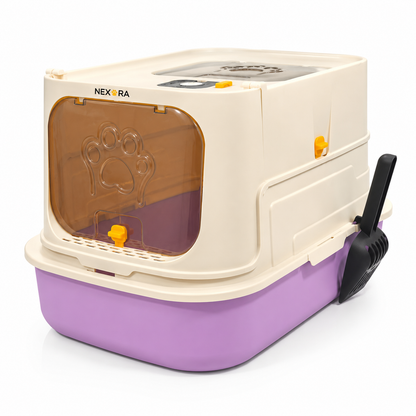 Nexora™ DualGuard LitterBox — Premium 2-Door Enclosed Cat Litter Box With Scoop