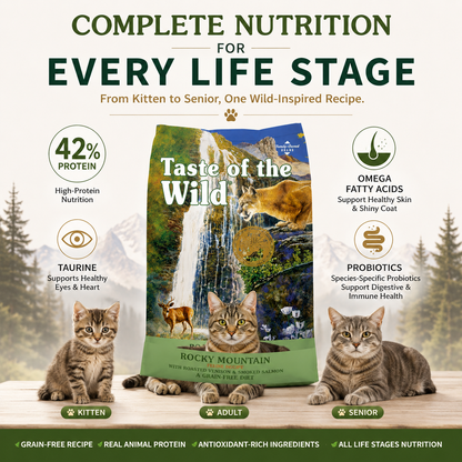 Taste of the Wild® Rocky Mountain Feline Recipe — High-Protein Cat Food With Roasted Venison & Smoked Salmon