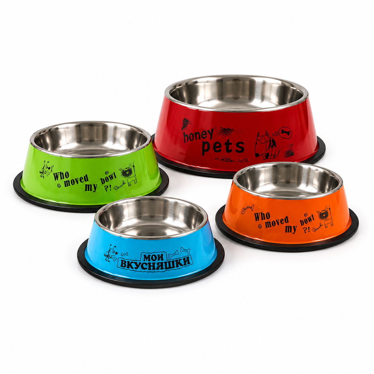 Nexora™ SteelServe Classic — Premium Stainless Steel Anti-Slip Pet Feeding Bowl (4 Sizes)