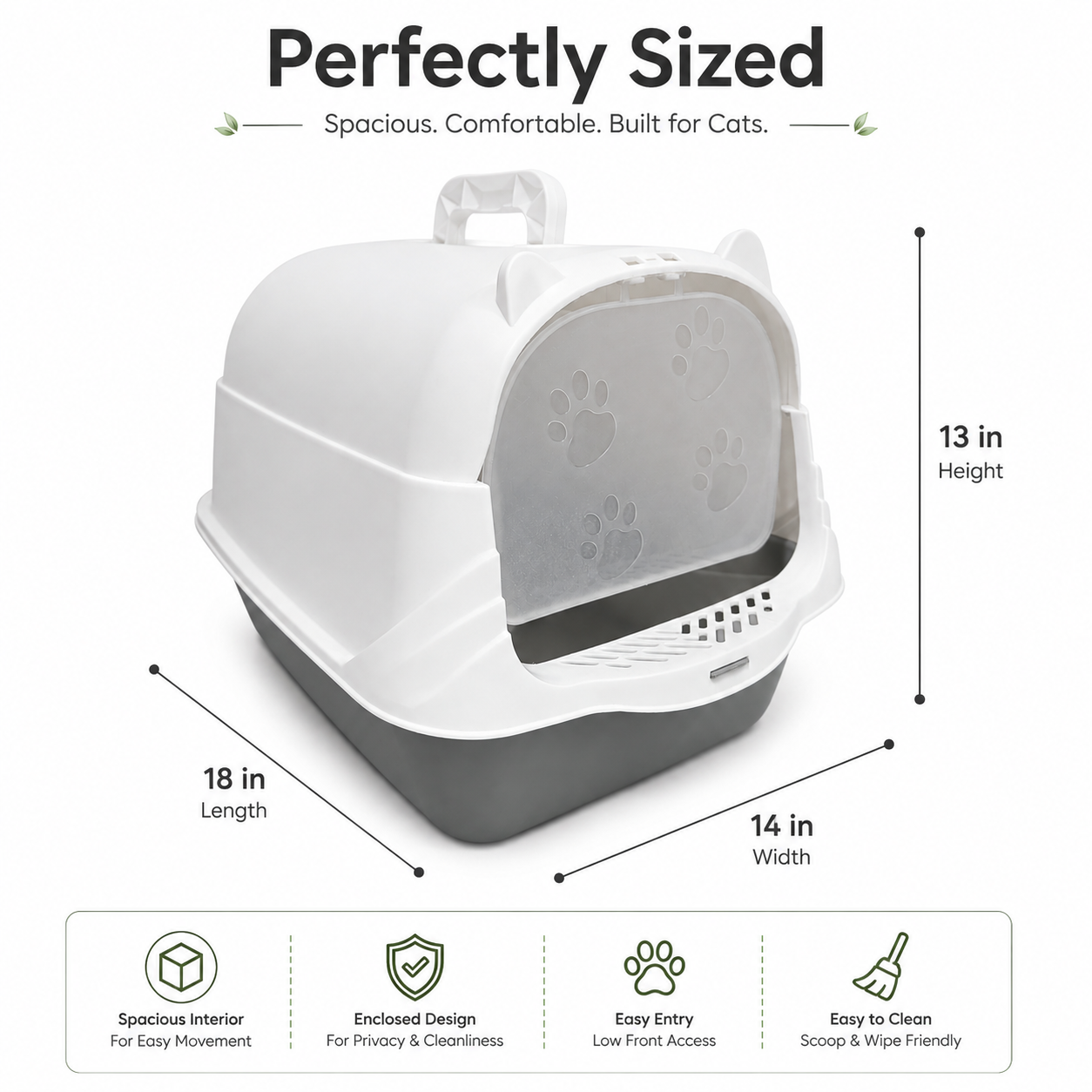 Nexora™ PrivacyPaw Haven — Premium Enclosed Cat Litter Box With Privacy Door & Anti-Tracking Step
