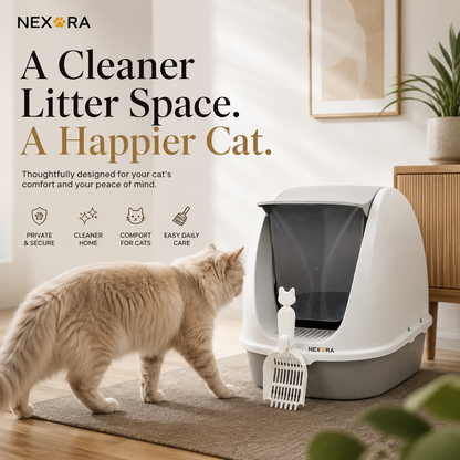 Nexora™ LuxeLitter Elite XL Size— Premium Enclosed Cat Litter Box with Scoop