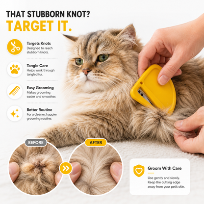 Nexora™ KnotEase Pet Knot Cutter — Professional Knot & Mat Remover For Cats & Dogs