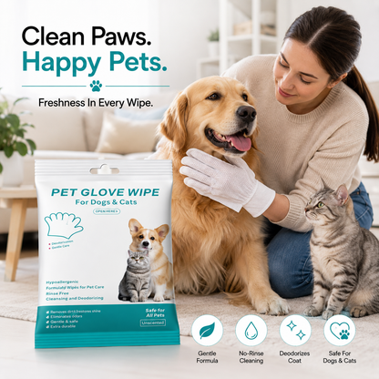 Nexora™ FreshPaw Wipes — Premium Disposable Grooming Glove Wipes For Dogs & Cats (6-Pack)