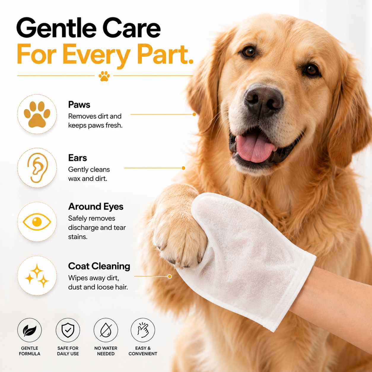 Nexora™ FreshTouch Glove Wipes — Disposable Single-Finger Cleaning Gloves For Dogs & Cats (6-Pack)