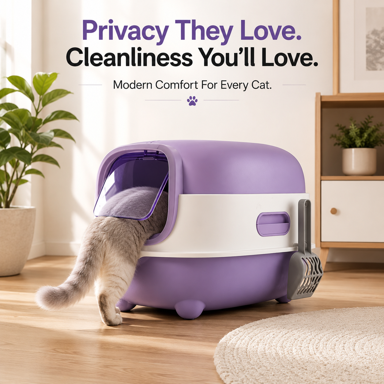 Nexora™ CozyPod Elite — Premium Enclosed Cat Litter Box With Privacy Door & Easy-Clean Design