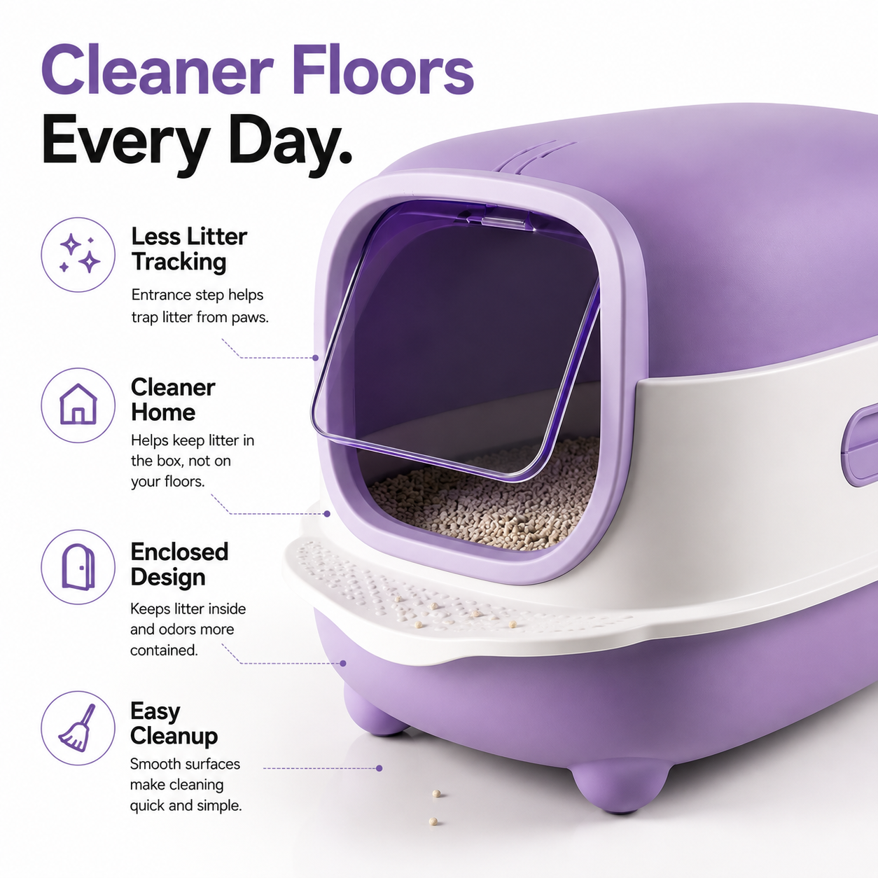 Nexora™ CozyPod Elite — Premium Enclosed Cat Litter Box With Privacy Door & Easy-Clean Design