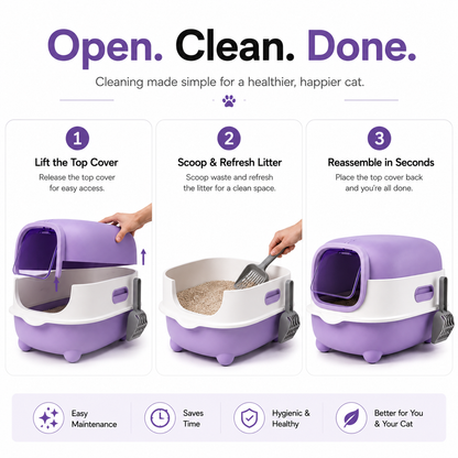 Nexora™ CozyPod Elite — Premium Enclosed Cat Litter Box With Privacy Door & Easy-Clean Design