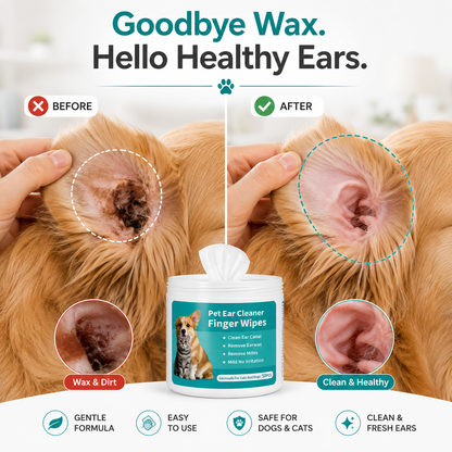 Nexora™ EarCare Finger Wipes — Gentle Ear Cleaning Finger Wipes For Dogs & Cats (50 Pieces)