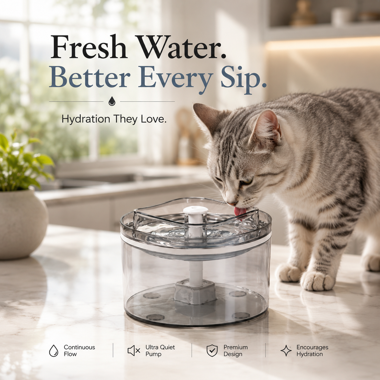 Nexora™ CubeFlow Elite — Premium Square Pet Water Fountain For Cats & Dogs