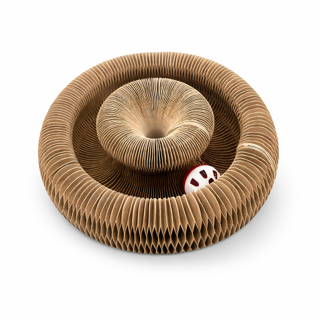 Nexora™ 3-in-1 Interactive Cat Scratcher Toy – Play, Scratch & Hide