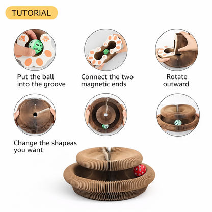 Nexora™ 3-in-1 Interactive Cat Scratcher Toy – Play, Scratch & Hide