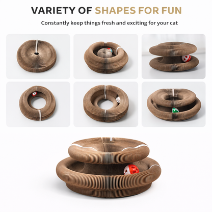 Nexora™ 3-in-1 Interactive Cat Scratcher Toy – Play, Scratch & Hide