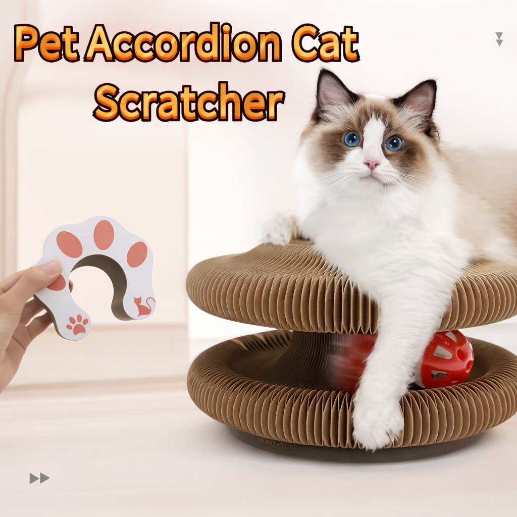 Nexora™ 3-in-1 Interactive Cat Scratcher Toy – Play, Scratch & Hide
