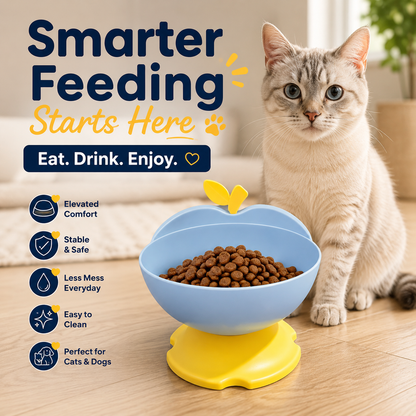 Nexora™ Apple Pet Feeding Bowl — Elevated Anti-Slip Feeding Bowl for Dogs & Cats
