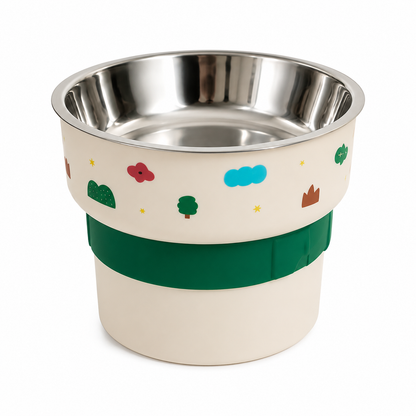 Nexora™ Premium Stainless Steel Pet Feeding Bowl — Non-Slip Elevated Food & Water Bowl for Dogs & Cats