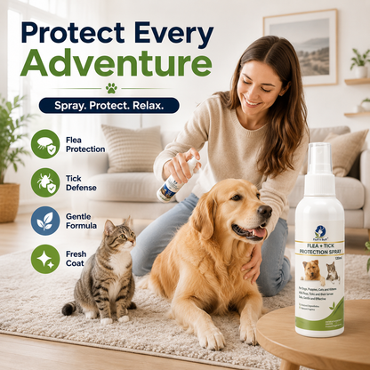 Nexora™ FleaGuard Protection Spray 120ML — Fast-Acting Flea & Tick Defense for Dogs & Cats