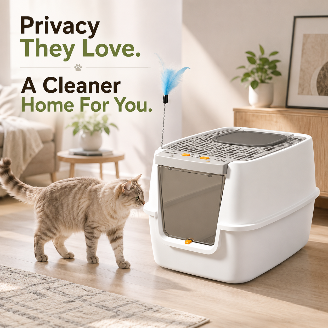 Nexora™ CozyClean Elite — Premium Enclosed Cat Litter Box With Splash Guard & Spacious Privacy Design