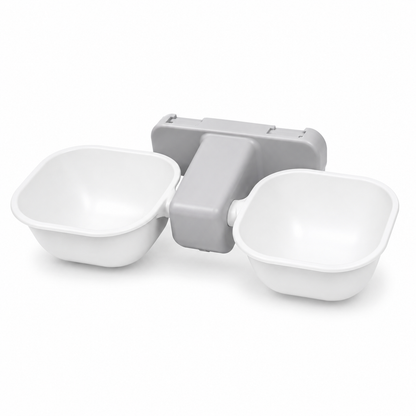 Nexora™ WallFeast Duo — Elevated Wall-Mounted Double Feeding Bowls For pets