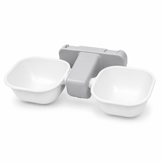 Nexora™ WallFeast Duo — Elevated Wall-Mounted Double Feeding Bowls For pets