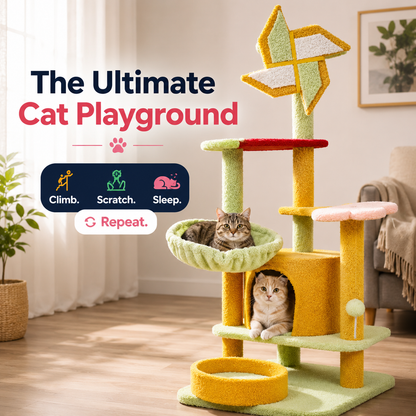 Nexora™ Cat Tree House — Multi-Level Cat Activity & Scratching Tower