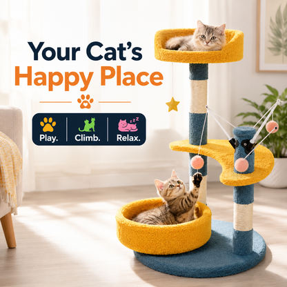 Nexora™ CozyNest Cat Tree — Multi-Level Cat Activity & Rest Tower