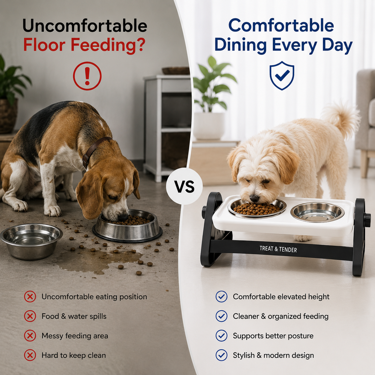 Nexora™ ElevaDine Bowl Station — Elevated Dual Stainless Steel Feeding Set For Cats & Dogs