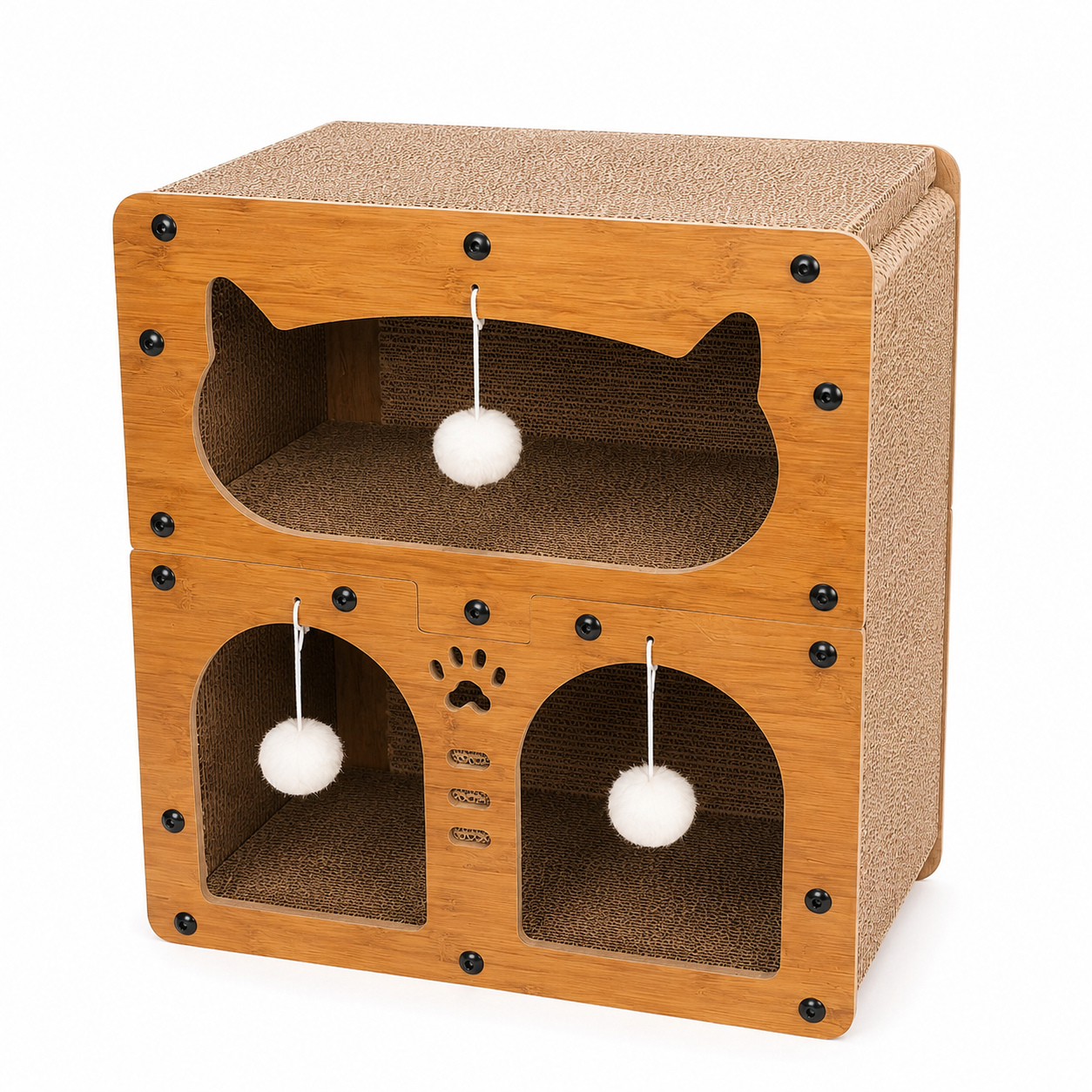 Nexora™ ScratchNest Cat House — Double Layer Corrugated Scratching & Play House
