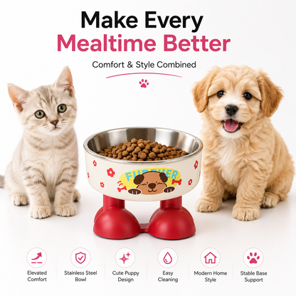 Nexora™ PuppyStep Bowl — Elevated Stainless Steel Pet Bowl For Comfortable Daily Feeding