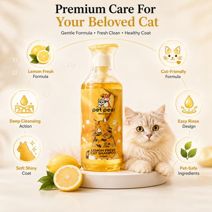 Nexora™ CitrusCare Cat Shampoo — Gentle Lemon Fresh Cleansing Formula For Cats & Kittens