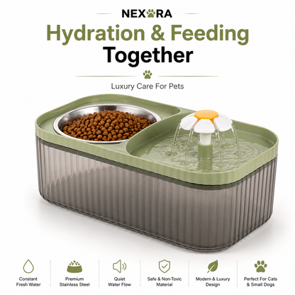 Nexora™ HydroBowl Elite — Stainless Steel Pet Fountain Feeder
