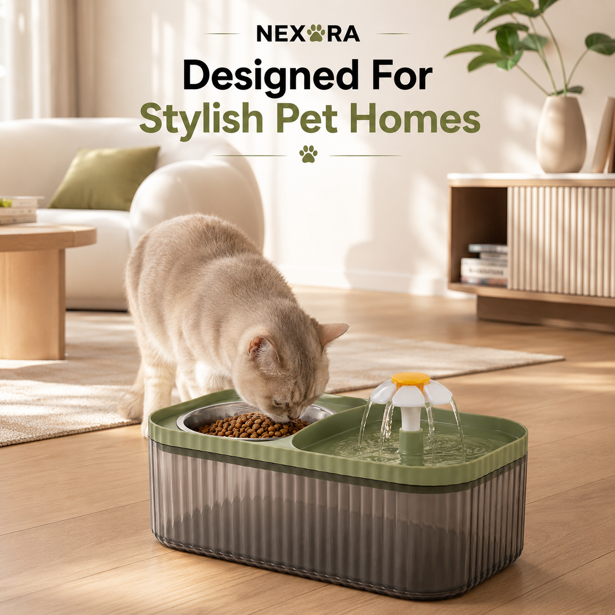 Nexora™ HydroBowl Elite — Stainless Steel Pet Fountain Feeder