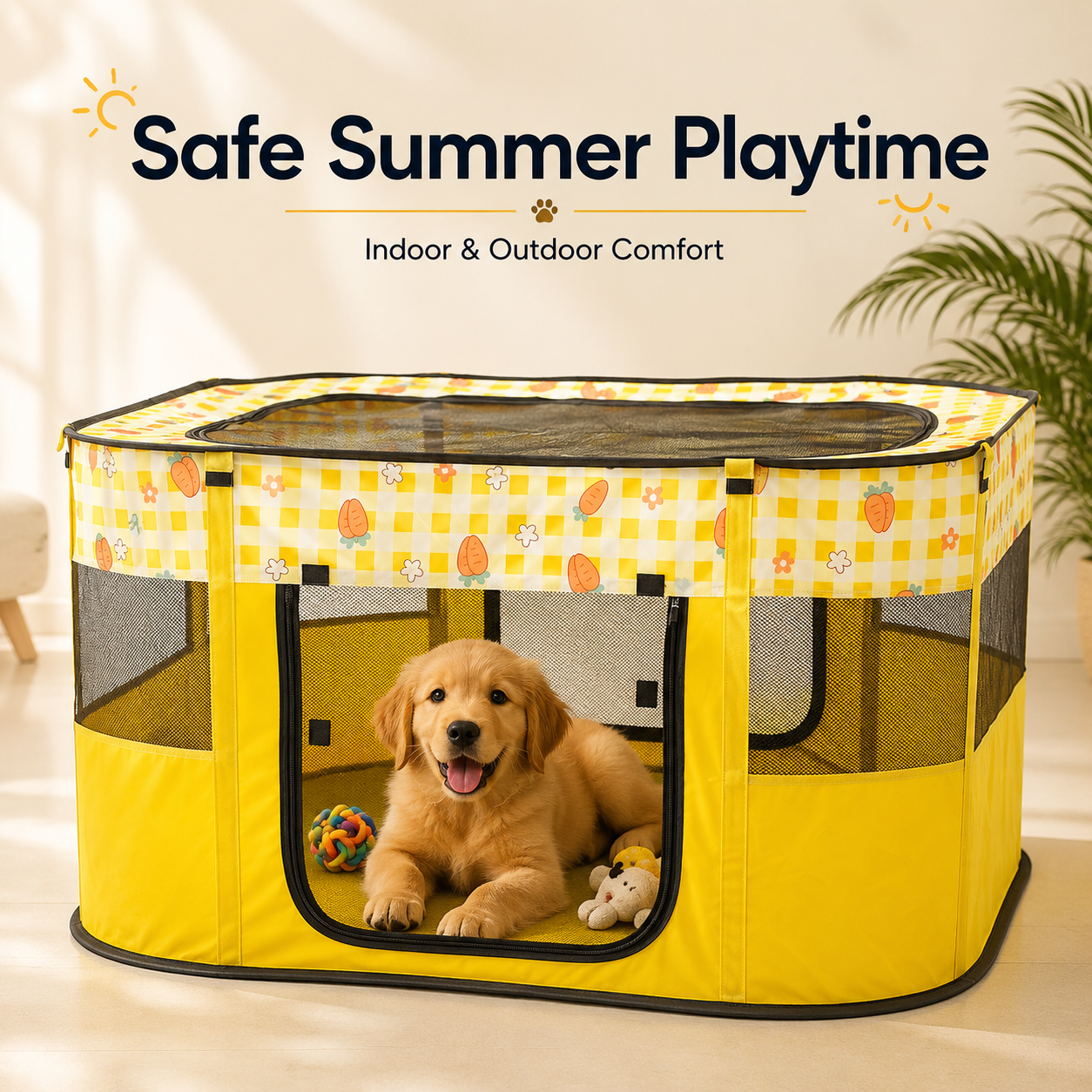 Nexora™ SummerSafe Portable Pet Playpen